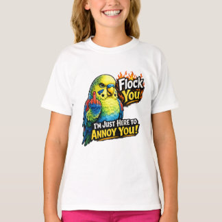 Rolig undulat "Flocka er" Irriterande fågelförsett T Shirt