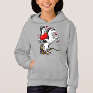 Rolig Unicorn för siberian huskyhundridning T Shirt