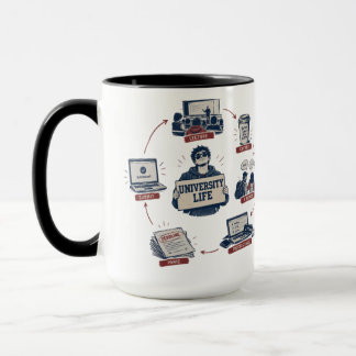 Rolig "Universitetsliv" cykel Studentliv Mugg