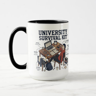 Rolig "Universitetsöverlevnadskit" Collegestudent Mugg