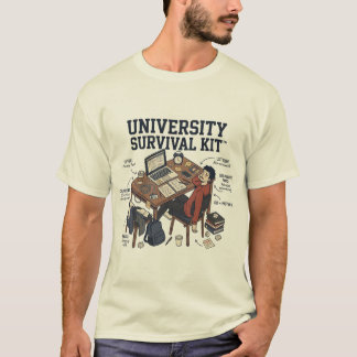 Rolig "Universitetsöverlevnadskit" Collegestudent T Shirt