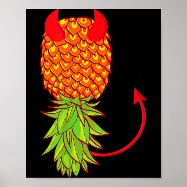 Rolig upp och ner ananas svingare fruktälskare poster (Framsidan)
