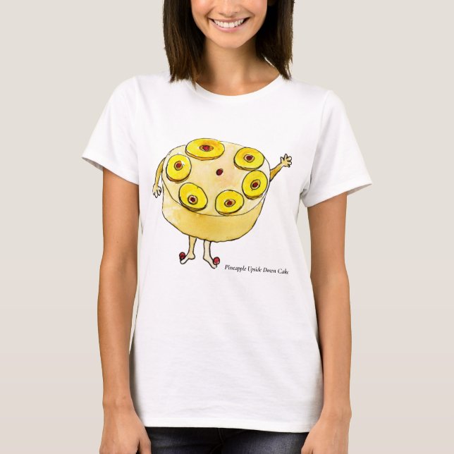 Rolig Upp-och-ner-pineapplekaka Excentrisk konst H T Shirt (Framsida)