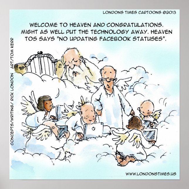 Rolig Uppdatering facebook Status I Himlen Affisch (Framsidan)