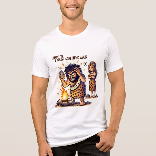 Rolig upptäckt av eld av grottman t shirt (Framsida)