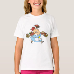Rolig upptagen servitris överarbetad server t shirt
