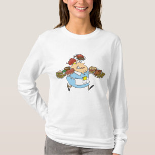 Rolig upptagen servitris överarbetad server t shirt