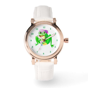 Rolig ur med glad party groda armbandsur