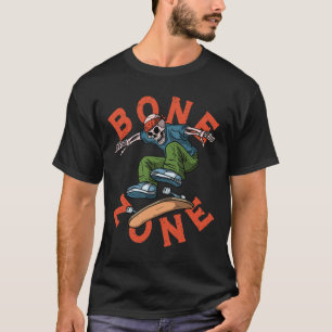 Rolig Urna Skelett Ben Zon Skateboardåkare Grunge T Shirt