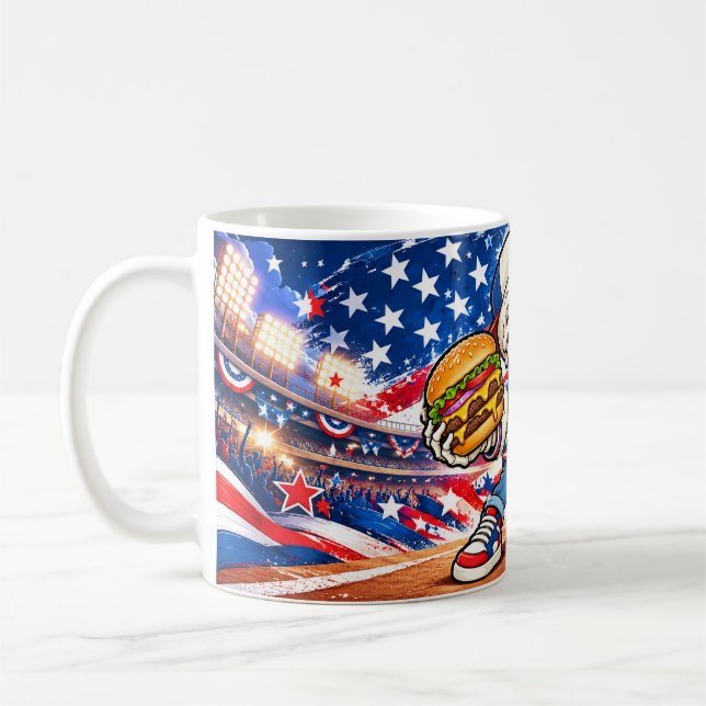 Rolig USA Baseboll Skelett Kaffe Mugg – Burger &  (Vänster)