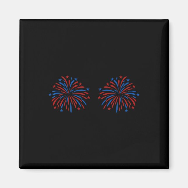 Rolig Usa-eldshowpar Just Här För Eldshowen Magnet (Framsidan)