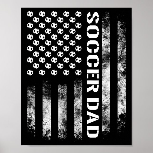 Rolig USA-flagga för fotbollspappa Poster (Framsidan)