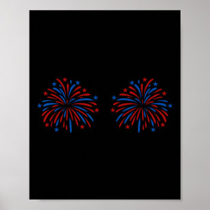 Rolig Usa fyrverkeri par bara här för fyrverkeriet Poster