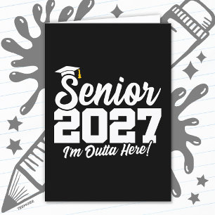 Rolig Ut härifrån Examen Seniorklass 2027 Kort
