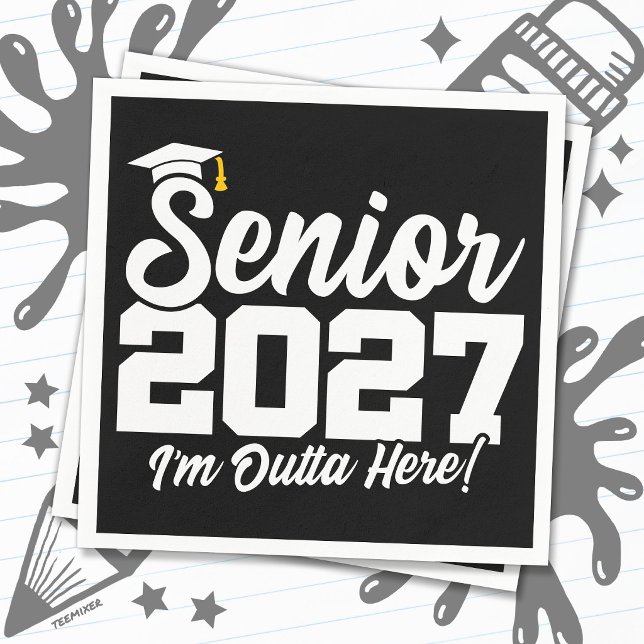 Rolig Ut härifrån Examen Seniorklass 2027 Pappersservett (Skapare uppladdad)