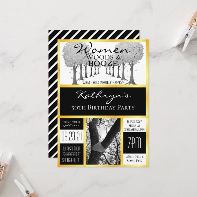 Rolig utflykt för träiga damer inbjudningar (Fram/Back In Situ)