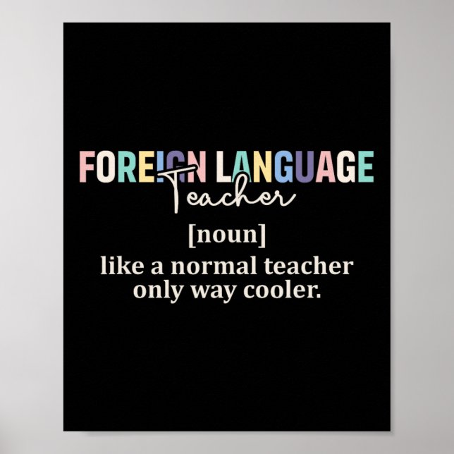 Rolig utländsk språk lärare definition tillbaka ti poster (Framsidan)