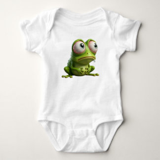 Rolig utmattad grön groda med blodkärlssprängda ög t shirt