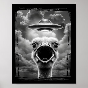 Rolig utomjording kalkon ufo selfie tackgivelsedag poster