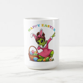 Rolig utomjording påskkel hare dabbar söt påskägg kaffemugg
