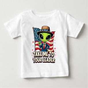 Rolig utomjording Ta mig till Er ledare USA Patrio T Shirt