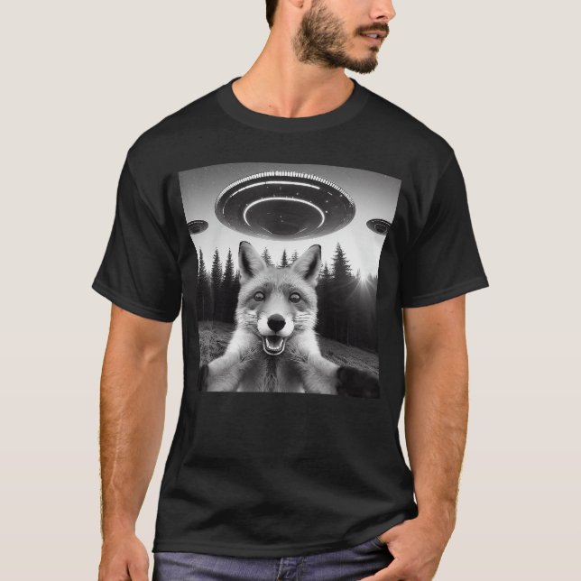 Rolig utomjording UFO- present till män och kvinno T Shirt (Framsida)