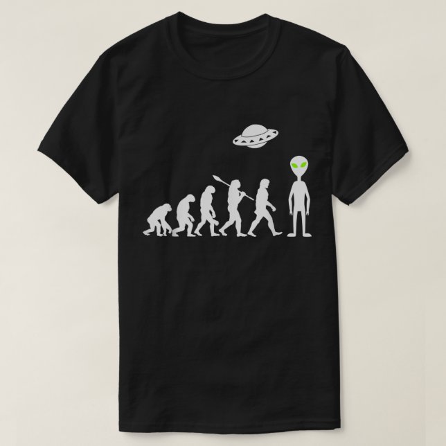 Rolig utomjordisk design som visar evolutionen t shirt (Design framsida)