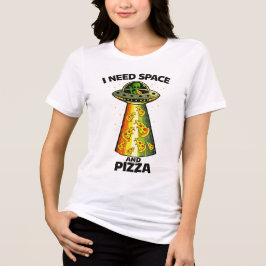 Rolig utomjordisk huvud som äter pizza UFO utomjor T Shirt