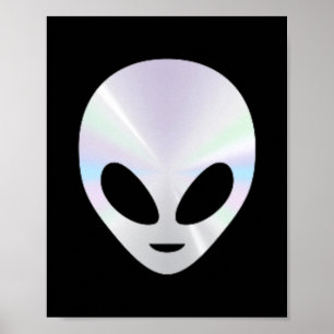 Rolig utomjordisk huvud Söt utomjording Rolig UFO Poster