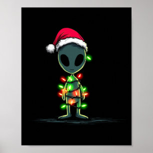 Rolig utomjordisk julgrafik Ljus Älskare Extrat Poster