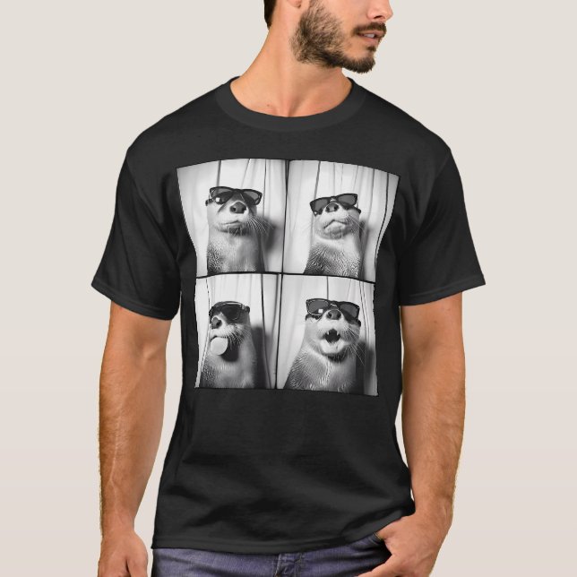 Rolig utter i solglasögon Älskar Utter Sjöutter T Shirt (Framsida)
