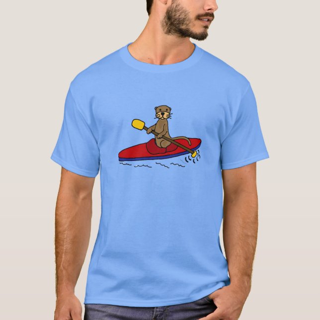 Rolig utter som Kayaking Tee Shirt (Framsida)