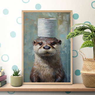 Rolig utter toalettpapperaffisch poster