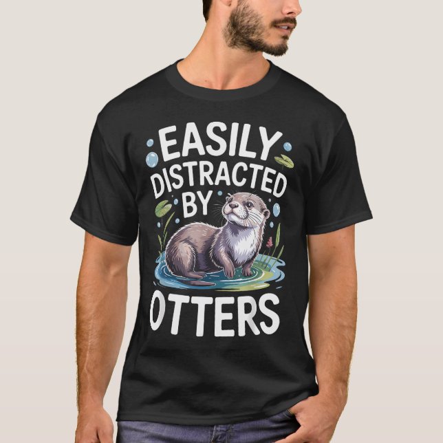 Rolig Utterkonst För Havsdjur Utter T Shirt (Framsida)