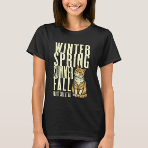 Rolig Uttråkad Kattälskare Årstider Spelar Ingen R T Shirt