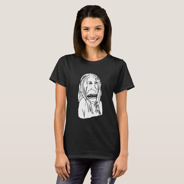 Rolig Uttrycksfull Skiss Karikatyr T-Shirt (Hel framsida)