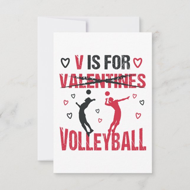 Rolig V är för volleyboll Alla hjärtans dag-presen Kort (Framsida)