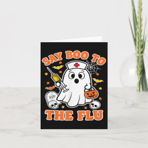 Rolig Vaccin Say Boo To The Flu Ghost Sjukskötersk Kort