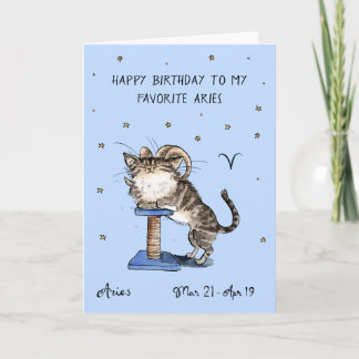 Rolig Väduren kort Zodiak Katt Stjärntecken horosk