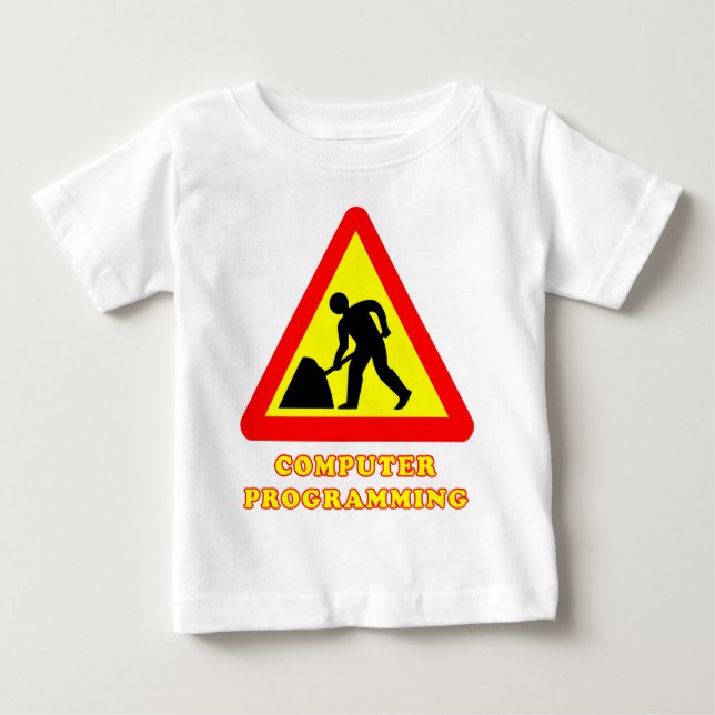 Rolig vägmärkeshumor för dataprogrammering tee shirt (Framsida)