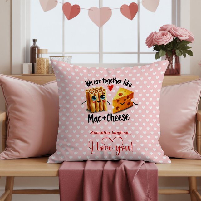Rolig Valentin Kudde Mat Puns Anpassat Namn (Funny Valentine Pillow Food Pun Custom Name)