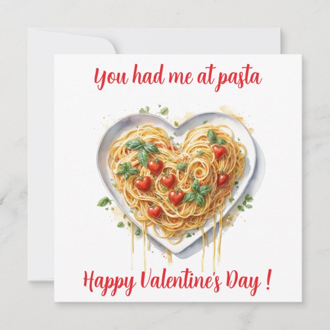 Rolig Valentinapasta Hjärtformad Italien   Julkort (Framsida)