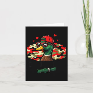 Rolig Valentine-ankjakt Kamouflageanrop Vattenfåge Kort
