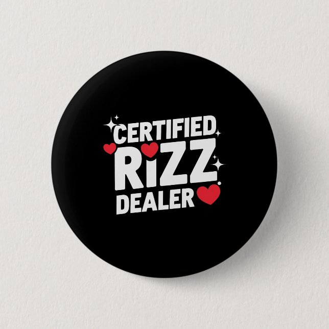 Rolig Valentine Certifierad Rizz-handlare Gen Alph Knapp (Framsida)