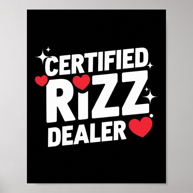 Rolig Valentine Certifierad Rizz-handlare Gen Alph Poster (Framsidan)