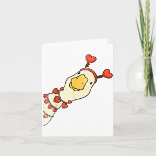 Rolig Valentine Dumma Gäss Anka Hjärtan Kärlek Mat Kort