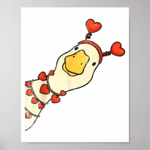 Rolig Valentine Dumma Gäss Anka Hjärtan Kärlek Mat Poster