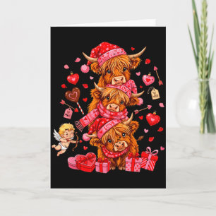 Rolig Valentine Highland Cow Älskare Xoxo Var Min Kort