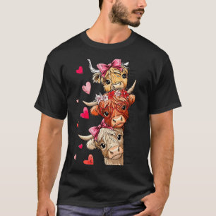 Rolig Valentine Highland Ko Ljuv Nämnare Söta Xox T Shirt