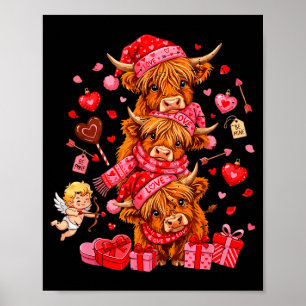 Rolig Valentine Highland Ko Ljuv Xoxo Var Min Kopp Poster